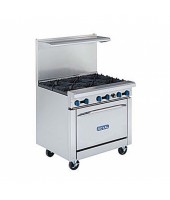 Restaurant Range, Gas, (6) lift off top burners with oven